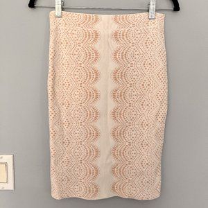 BCBG Max Azria Pavel Jaquard Skirt Stretch Knit Bodycon Small